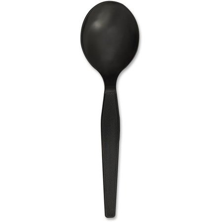 SHEFU PRODUCTS Heavyweight Disposable Soup Spoons - Black; 1000 Carton SH513354